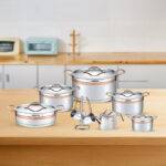 ⁦طقم أواني طهي ارشيا من الفولاذ المقاوم للصدأ 16 قطعة⁩ - الصورة ⁦3⁩