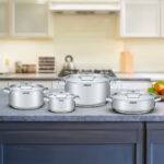 ⁦طقم أواني طهي ستانلس ستيل من ارشيا الالمانية 8 قطع⁩ - الصورة ⁦4⁩