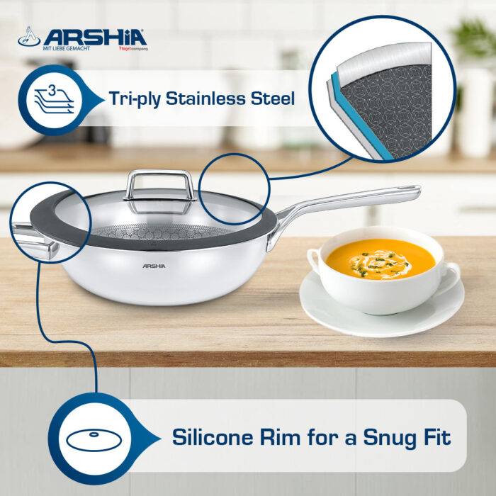 ⁦طقم قدور 9 قطع ستانلس ستيل غير قابل للالتصاق⁩ - الصورة ⁦3⁩