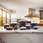 ⁦طقم أواني طهي أرشيا من الألومنيوم المصبوب – 18 قطعة – أسود⁩ - الصورة ⁦7⁩