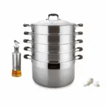 طقم طبخ بالبخار 5 قطع ستانلس ستيل