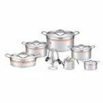 طقم أواني طهي ارشيا من الفولاذ المقاوم للصدأ 16 قطعة