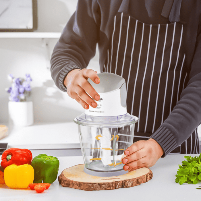 ⁦فرامة لحم من أرشيا - تيتانيوم أبيض - قوة 500 واط -وعاء زجاجي⁩ - الصورة ⁦3⁩