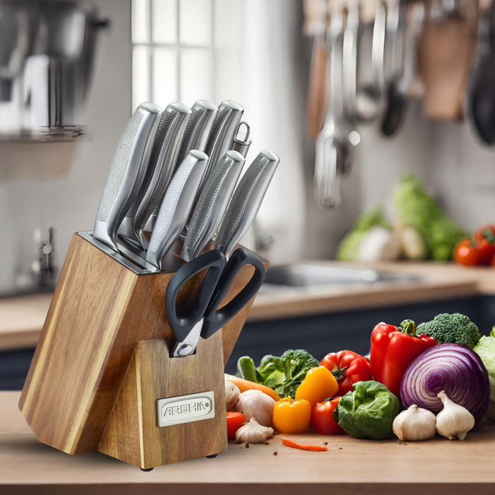 ⁦طقم سكاكين احترافي من مجموعة ارشيا الفاخرة  9 قطع⁩ - الصورة ⁦3⁩