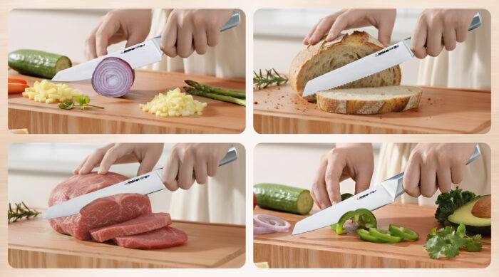 ⁦طقم سكاكين 7 قطع مع قاعدة و قطاعة خشب⁩ - الصورة ⁦5⁩