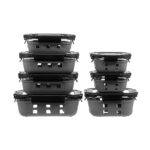 ⁦طقم حافظات تخزين زجاج فاخر 7 قطع⁩ - الصورة ⁦2⁩