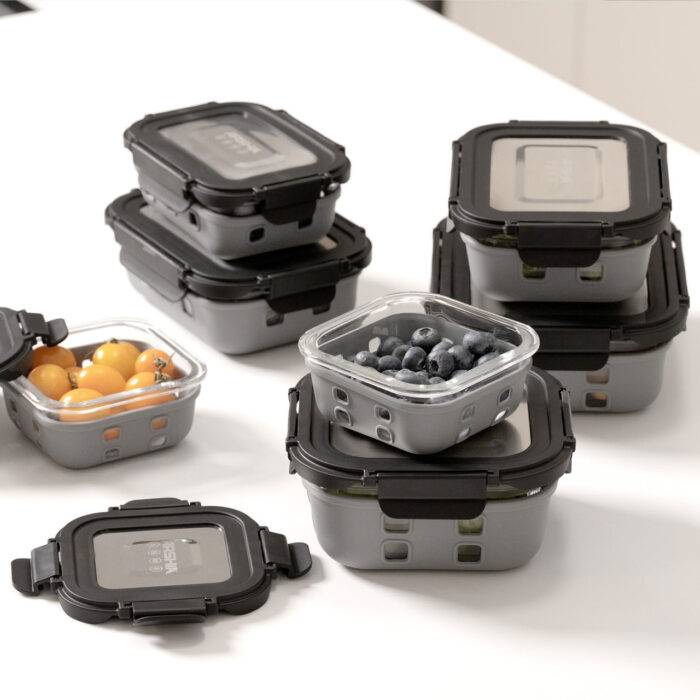 ⁦طقم حافظات تخزين زجاج فاخر 7 قطع⁩ - الصورة ⁦4⁩