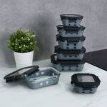 ⁦طقم حافظات تخزين زجاج فاخر 7 قطع⁩ - الصورة ⁦8⁩