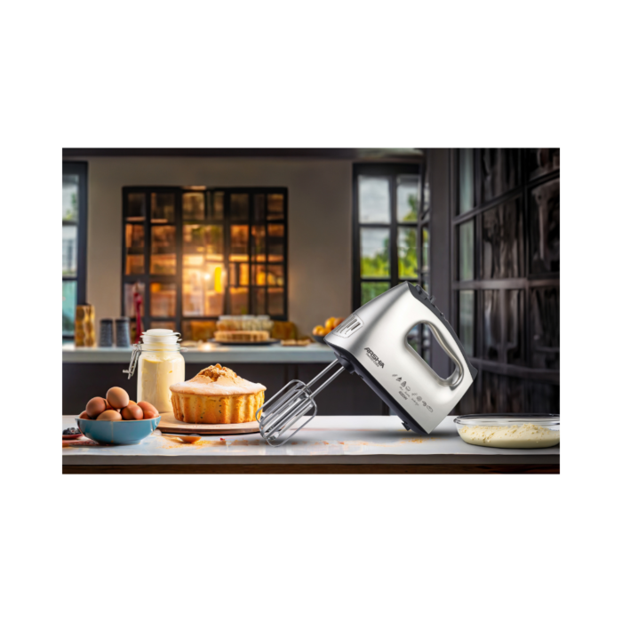 ⁦مضرب كيك كهربائي من أرشيا – لون كروم أنيق⁩ - الصورة ⁦4⁩