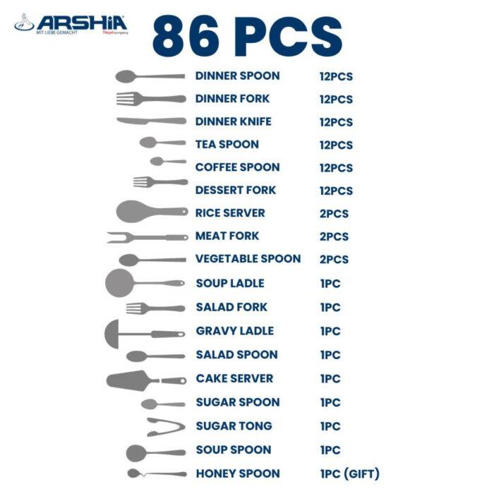 ⁦طقم أدوات مائدة فاخر من مجموعة ارشيا الالمانية ذهبي⁩ - الصورة ⁦4⁩