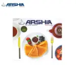 طقم أدوات مائدة فاخر من ارشيا الالمانية من الفولاذ المقاوم للصدأ، 50 قطعة، فضي