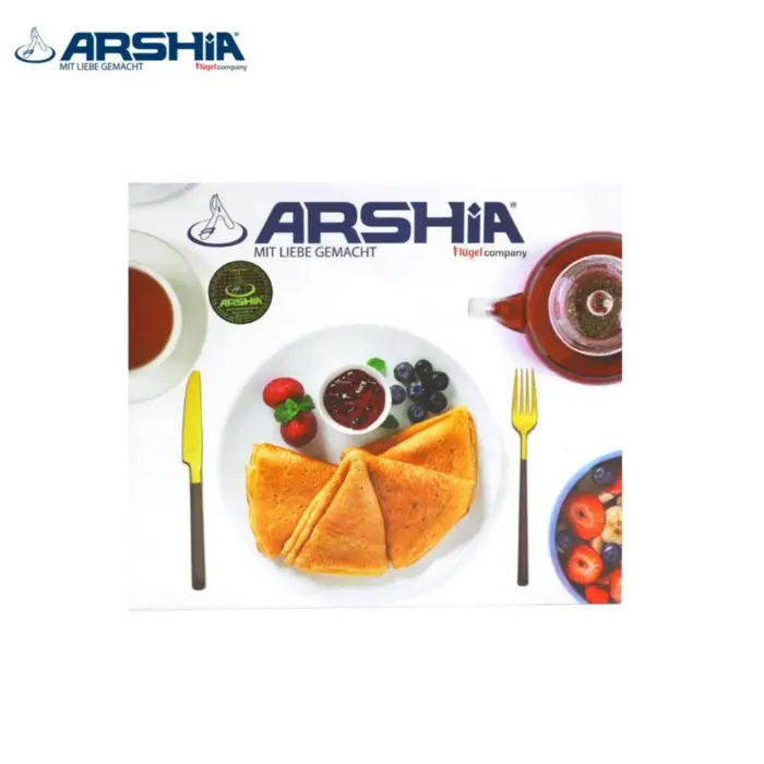 طقم أدوات مائدة فاخر من ارشيا الالمانية من الفولاذ المقاوم للصدأ، 50 قطعة، فضي