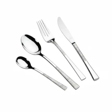 طقم أدوات مائدة فاخر من ارشيا الالمانية 50 قطعة، فضي