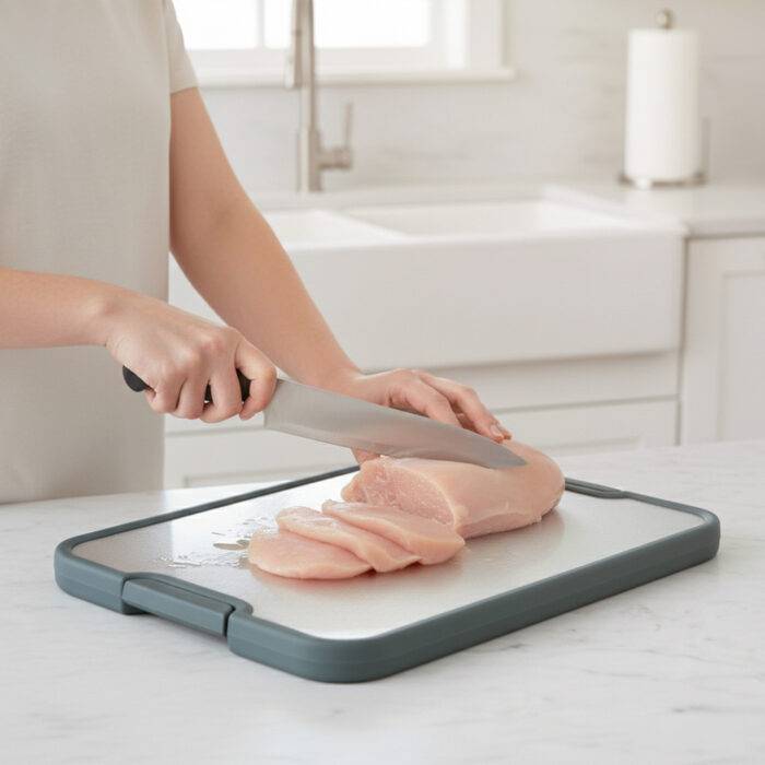 ⁦لوح تقطيع وجهين خشب و ستانلس مقاوم للخدوش⁩ - الصورة ⁦5⁩