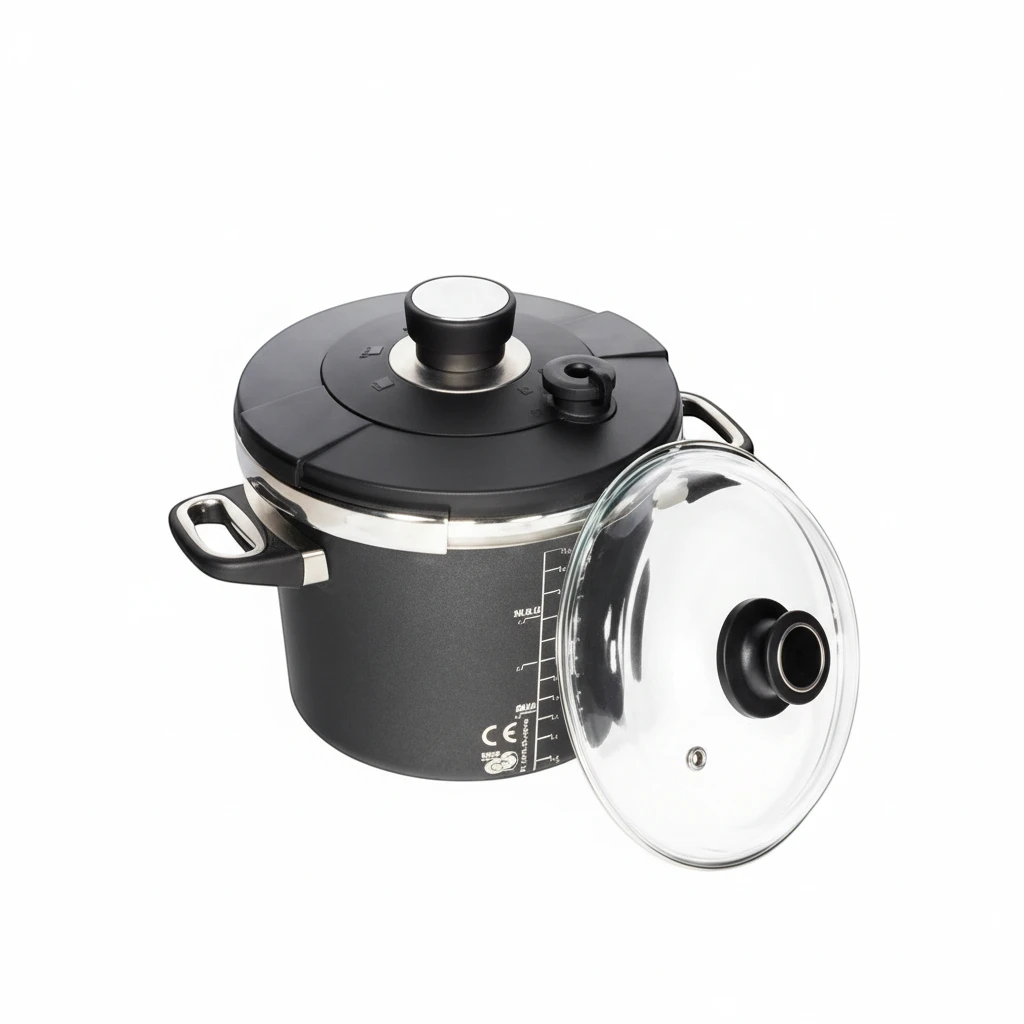 طنجرة ضغط مع غطاء بايركس – 24 سم – سعة 5.5 لتر طنجرة ضغط مع غطاء بايركس – 24 سم – سعة 5.5 لتر